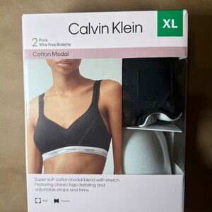 Calvin Klein 2-Pack Wire Free Bralette- XL
